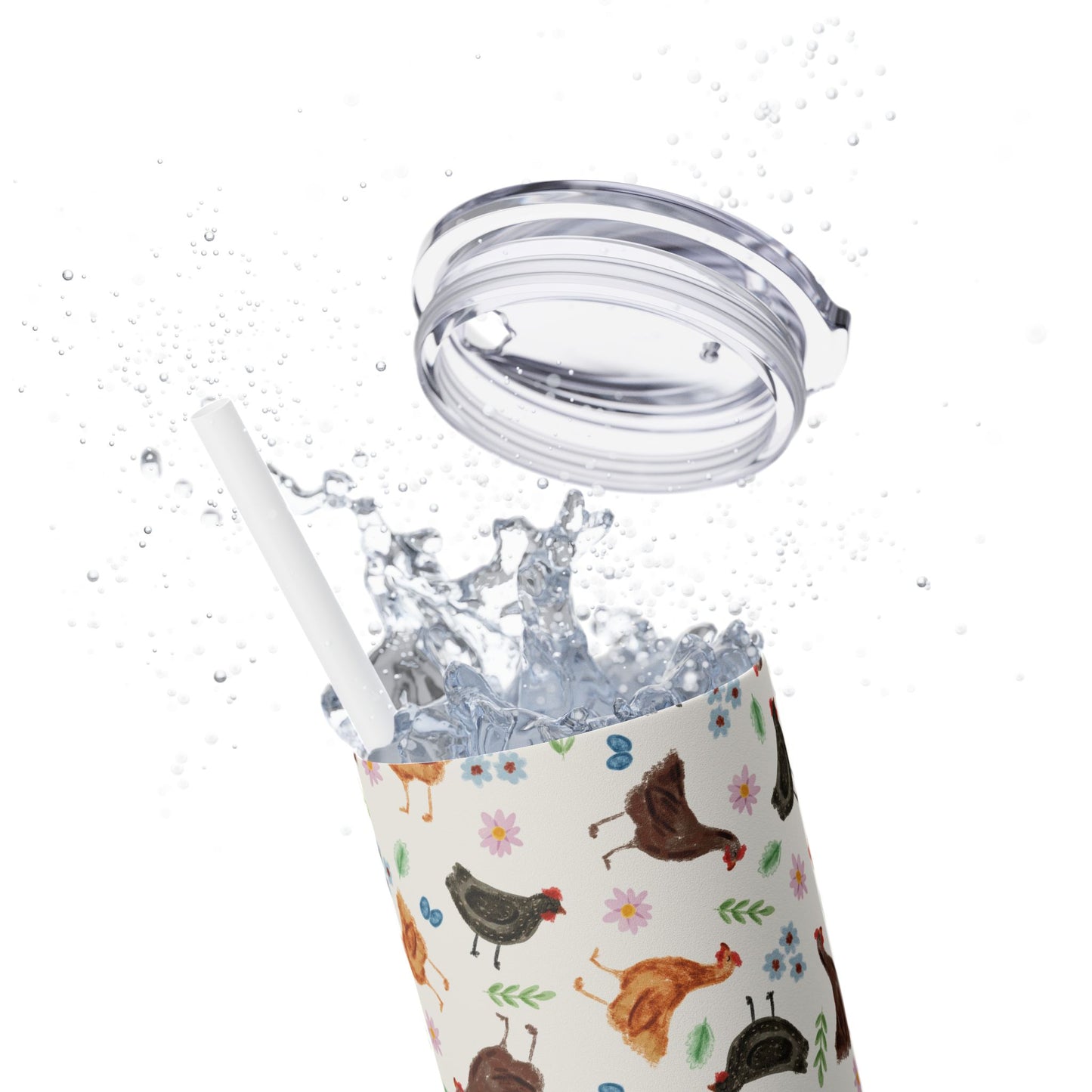 Charming Farm Animal Skinny Tumbler, 20oz, Fun Drinkware, Perfect Gift for Animal Lovers, Cute Kitchen Decor, Unique Party Favor