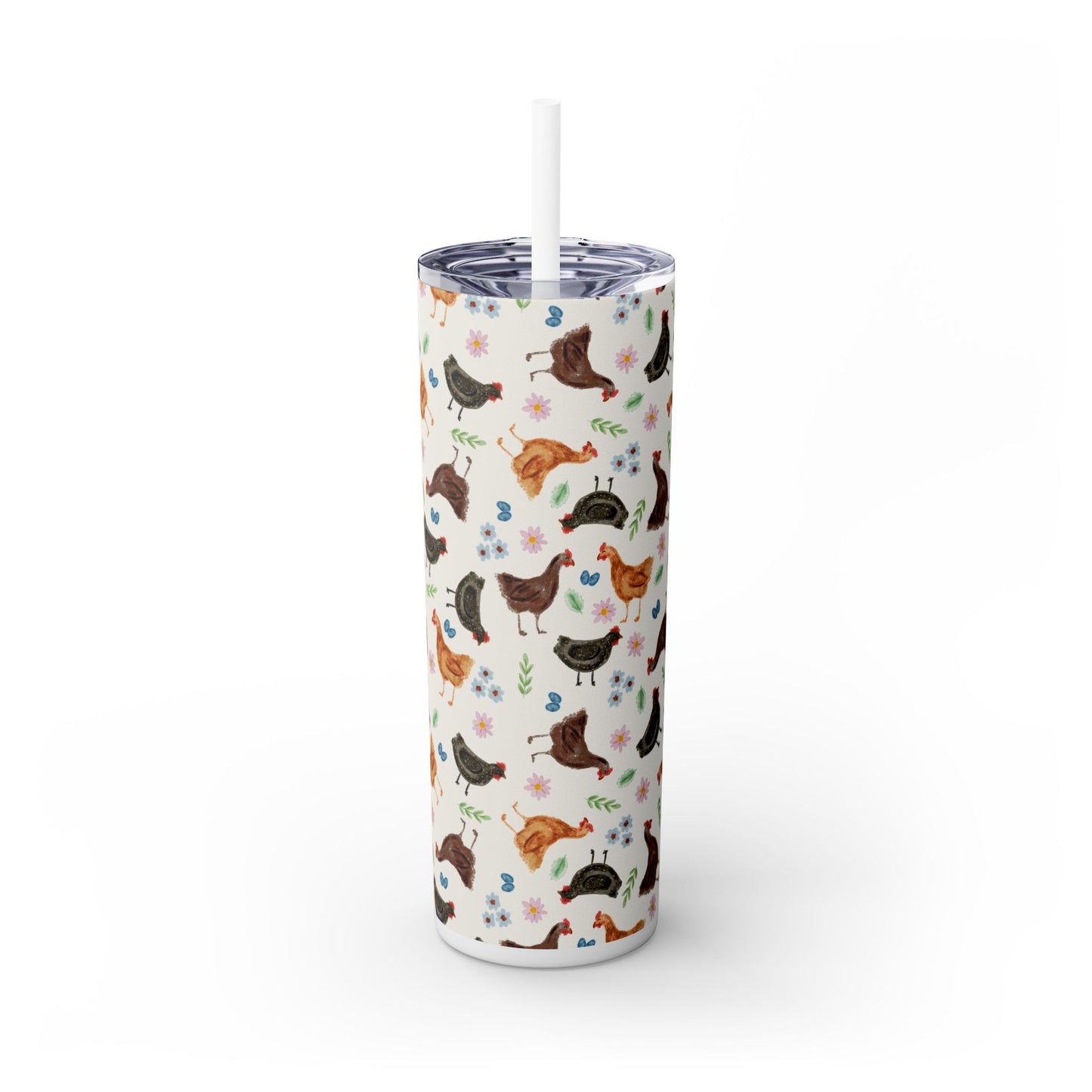 Charming Farm Animal Skinny Tumbler, 20oz, Fun Drinkware, Perfect Gift for Animal Lovers, Cute Kitchen Decor, Unique Party Favor