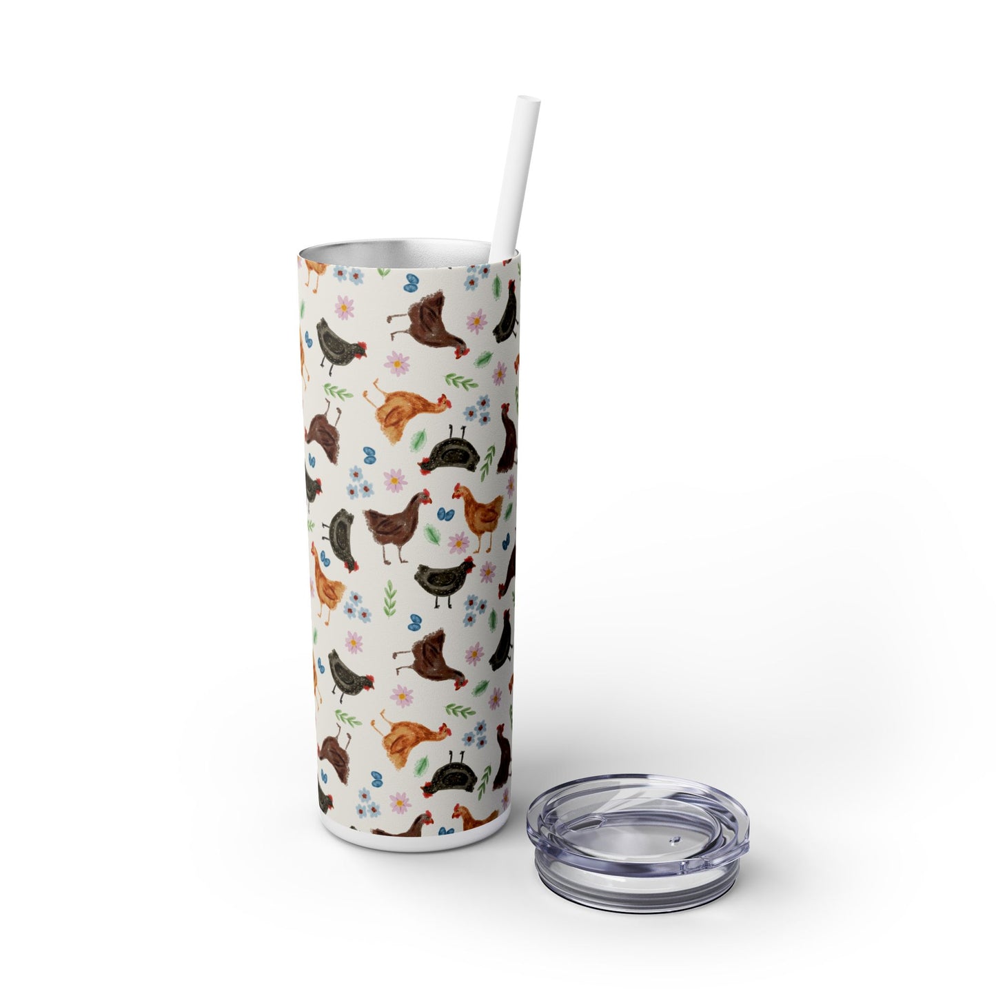 Charming Farm Animal Skinny Tumbler, 20oz, Fun Drinkware, Perfect Gift for Animal Lovers, Cute Kitchen Decor, Unique Party Favor