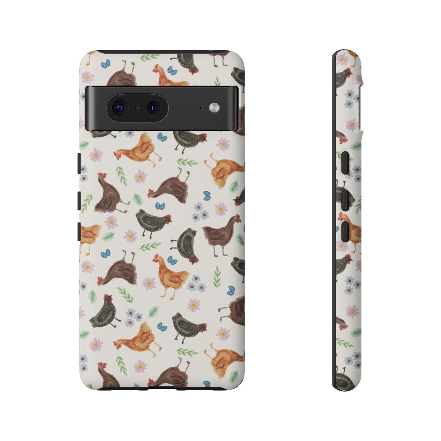 Charming Chicken Phone Case, Animal Lover Gift, Cute Farm Pattern, Unique Cell Accessories, Country Style Electronics