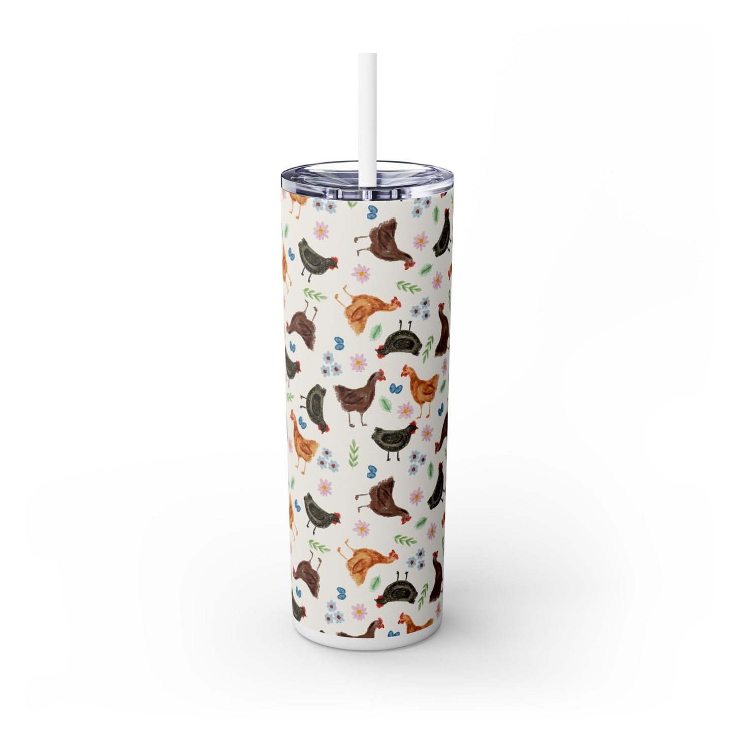 Charming Farm Animal Skinny Tumbler, 20oz, Fun Drinkware, Perfect Gift for Animal Lovers, Cute Kitchen Decor, Unique Party Favor