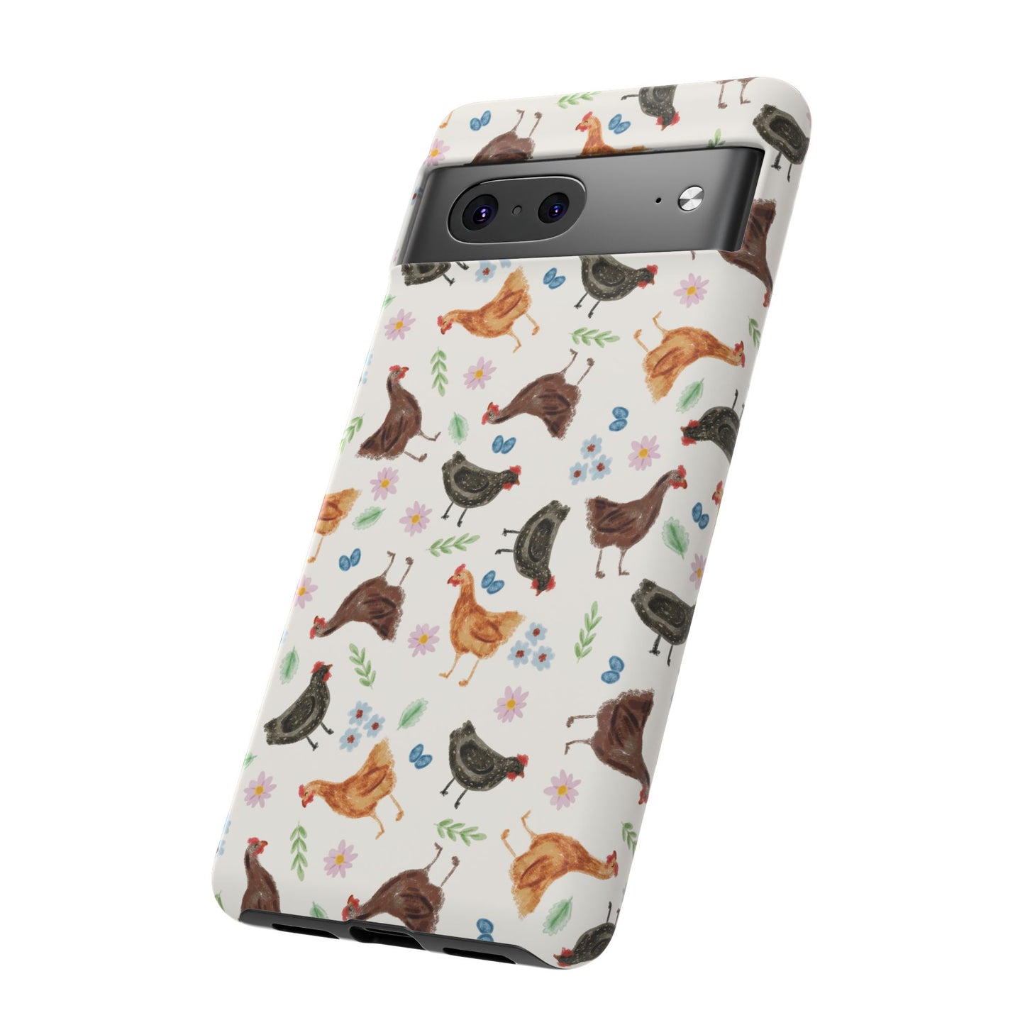 Charming Chicken Phone Case, Animal Lover Gift, Cute Farm Pattern, Unique Cell Accessories, Country Style Electronics